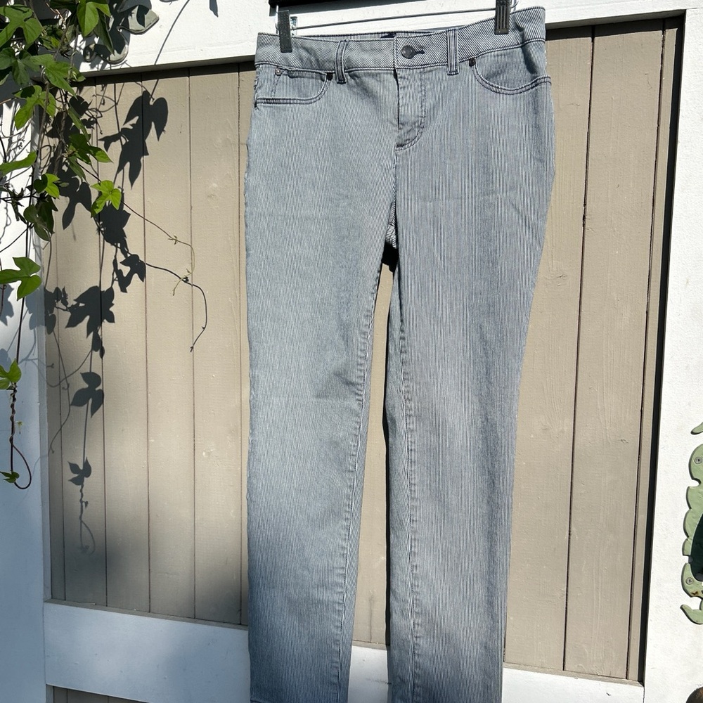 Talbots Navy/White Straight Leg Jeans Classic Style
